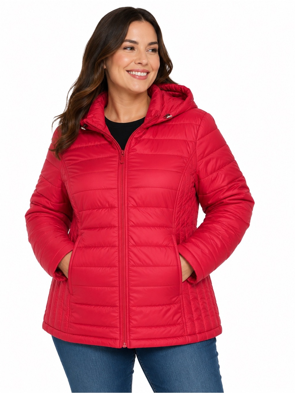 32* Degrees Heat Women’s Size M Quilted Puffer Hooded Coat Jacket Red